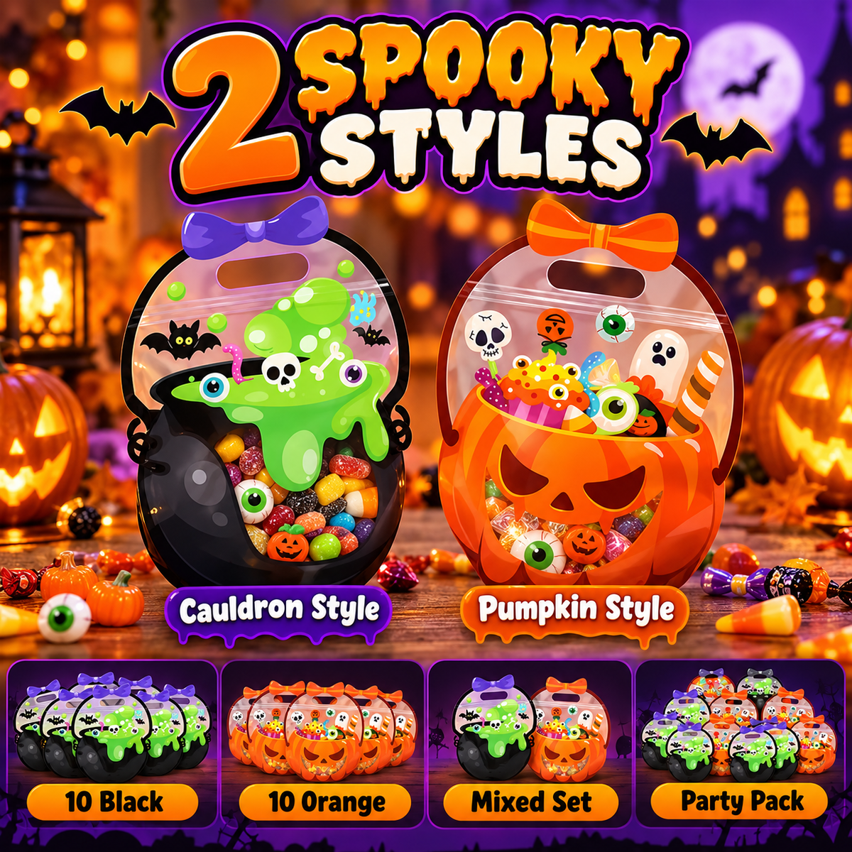 🎃 50% OFF Today! Halloween Goodie Bags for Treats, Candy & Party Favors