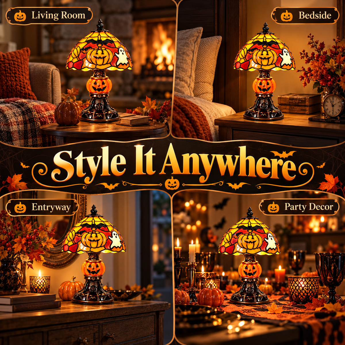 🕯️ 50% OFF! Cozy Halloween Pumpkin & Ghost Table Lamp with Warm Glow