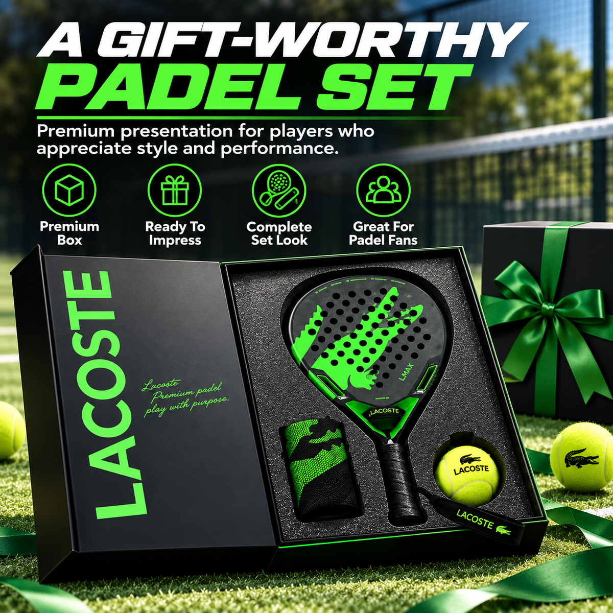 🎾 Premium Padel Racket Set ⚡ Power Control Comfort Grip Gift Box Ready