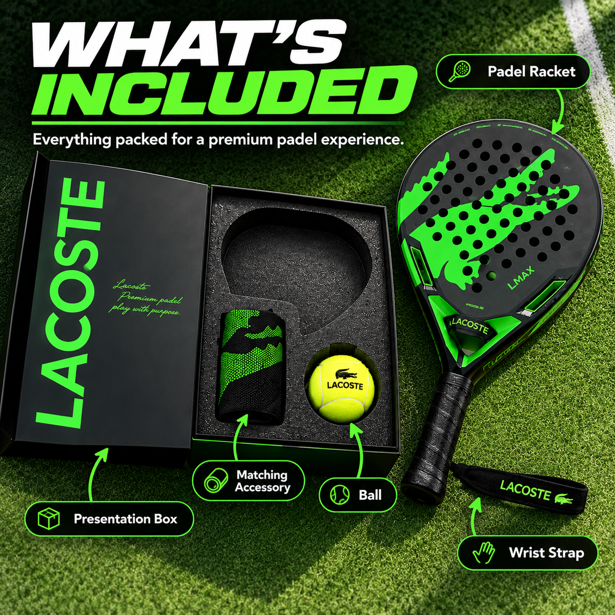 🎾 Premium Padel Racket Set ⚡ Power Control Comfort Grip Gift Box Ready