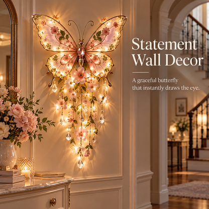 🦋 Butterfly Garden Light ✨ Romantic Floral Glow Wall Decor Gift