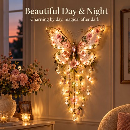 🦋 Butterfly Garden Light ✨ Romantic Floral Glow Wall Decor Gift