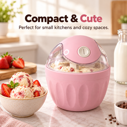 🍦 Mini Homemade Ice Cream Maker ✨ One-Touch Dessert Night Essential
