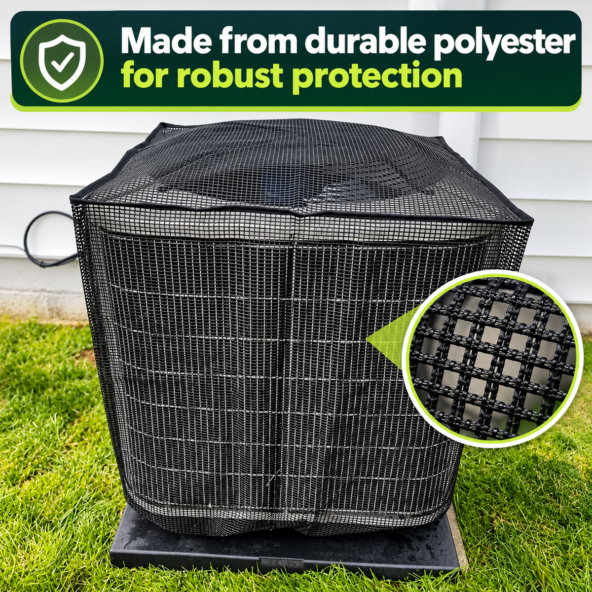 Heavy-Duty Full Mesh Outdoor Air Conditioner Cover – All-Season AC Protector