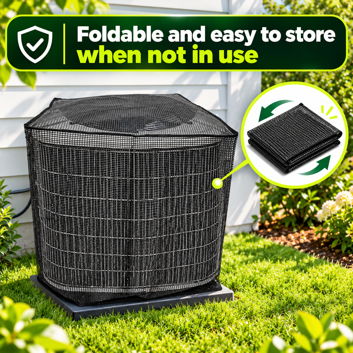 Heavy-Duty Full Mesh Outdoor Air Conditioner Cover – All-Season AC Protector