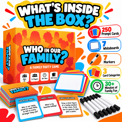 😂 50% OFF Today! Who In Our Family? Hilarious Party Game for Family Game Night