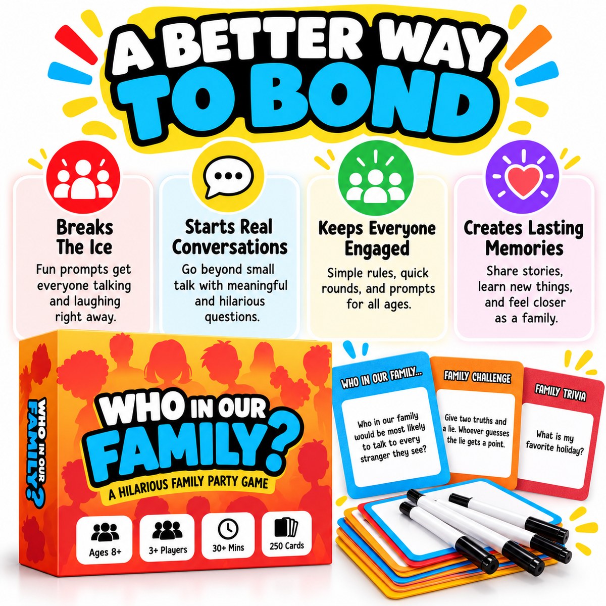 😂 50% OFF Today! Who In Our Family? Hilarious Party Game for Family Game Night