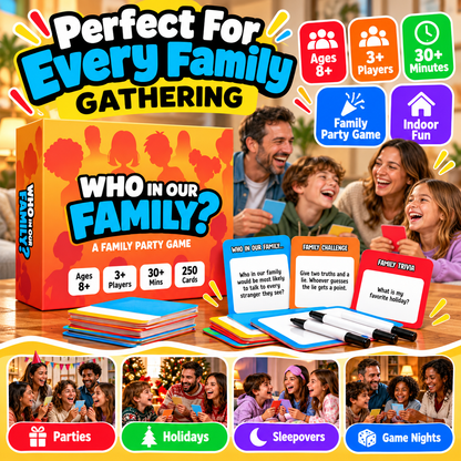 😂 50% OFF Today! Who In Our Family? Hilarious Party Game for Family Game Night