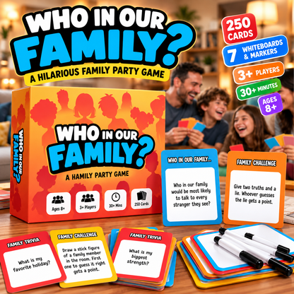 😂 50% OFF Today! Who In Our Family? Hilarious Party Game for Family Game Night