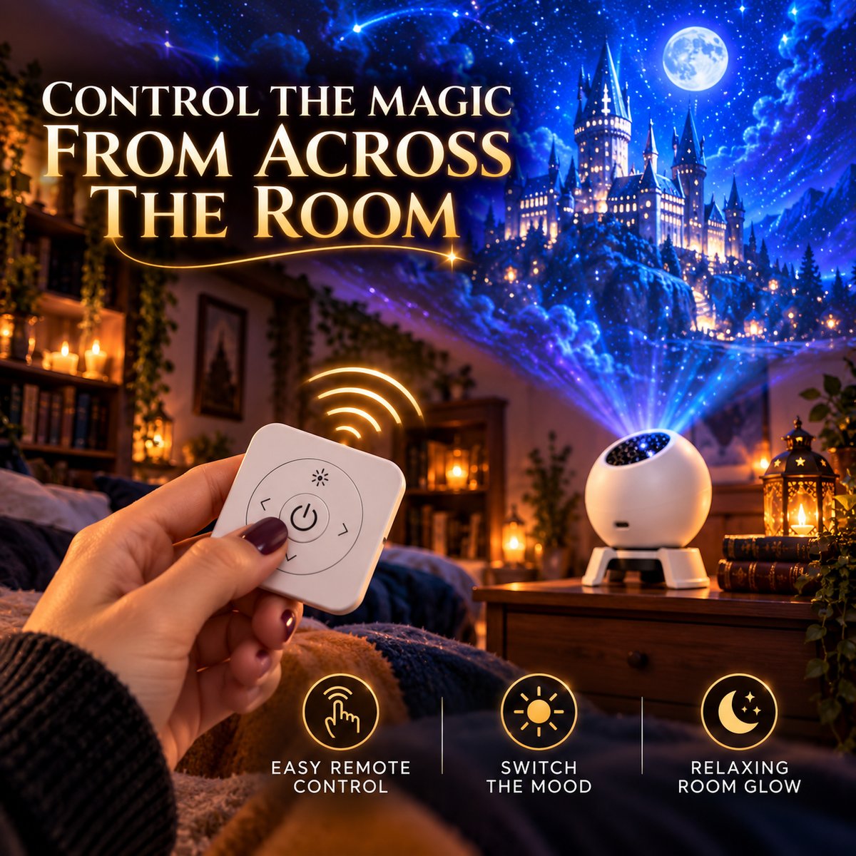 ✨ Magical Castle Projection Night Light 🌙 Fantasy Room Glow Gift