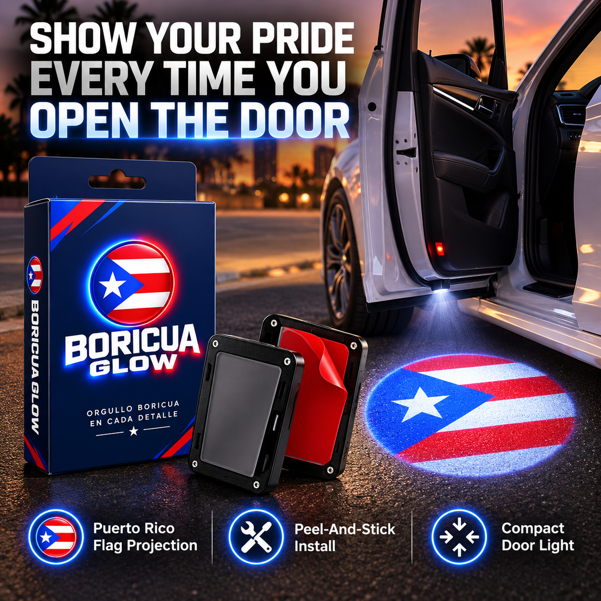 🎁 50% OFF Universal Flag Projection Door Light 🚘 Unique Car Upgrade Gift For Drivers