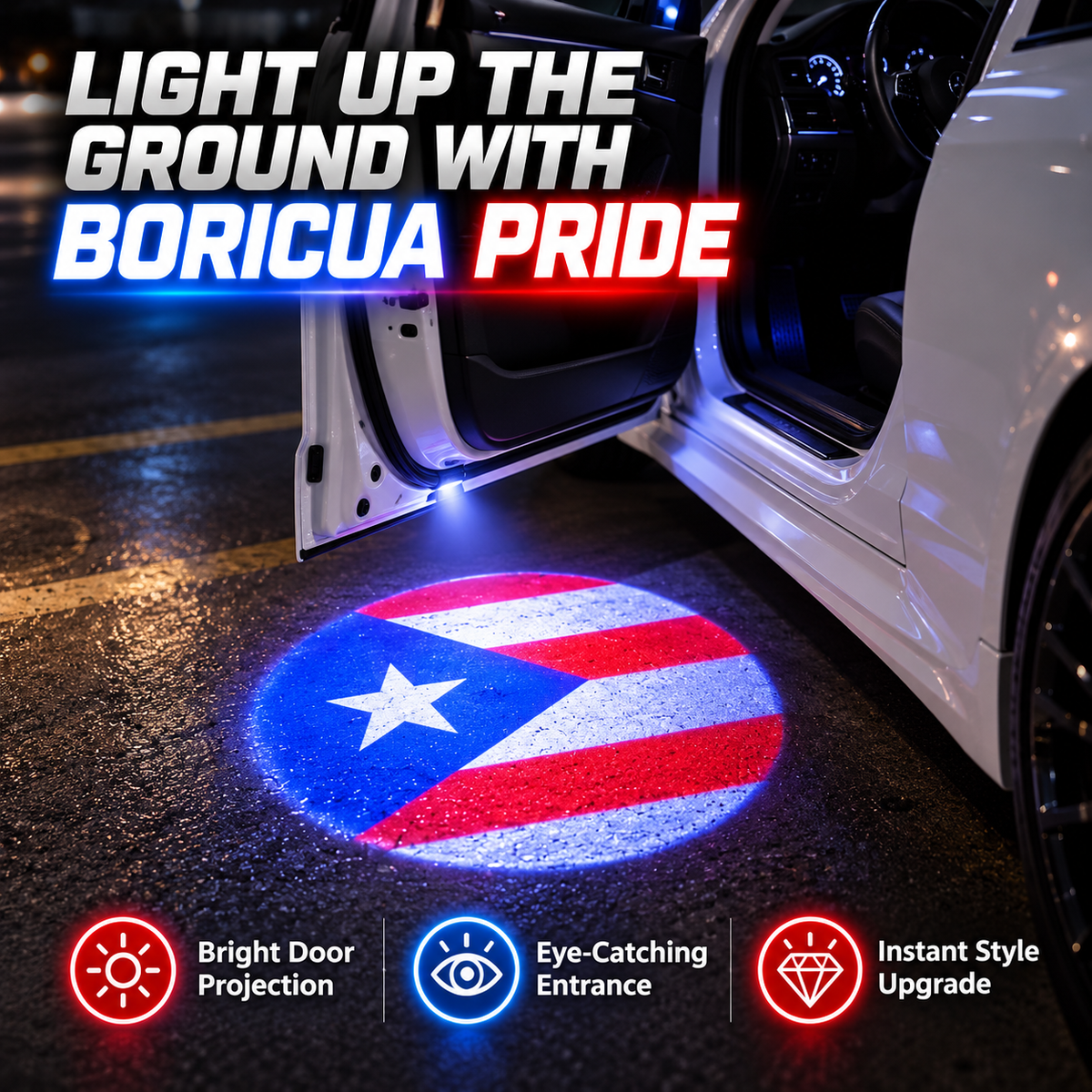 🎁 50% OFF Universal Flag Projection Door Light 🚘 Unique Car Upgrade Gift For Drivers