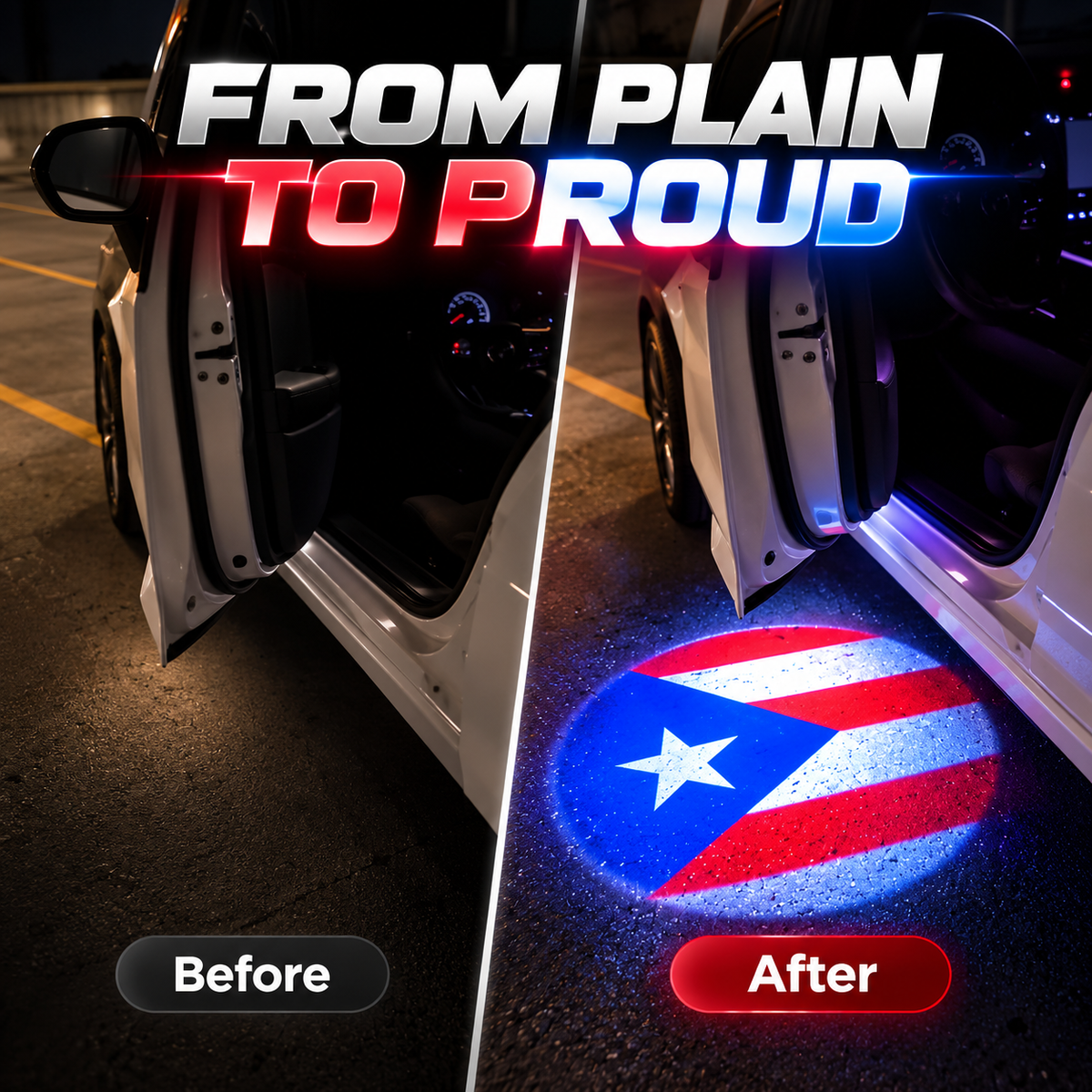 🎁 50% OFF Universal Flag Projection Door Light 🚘 Unique Car Upgrade Gift For Drivers