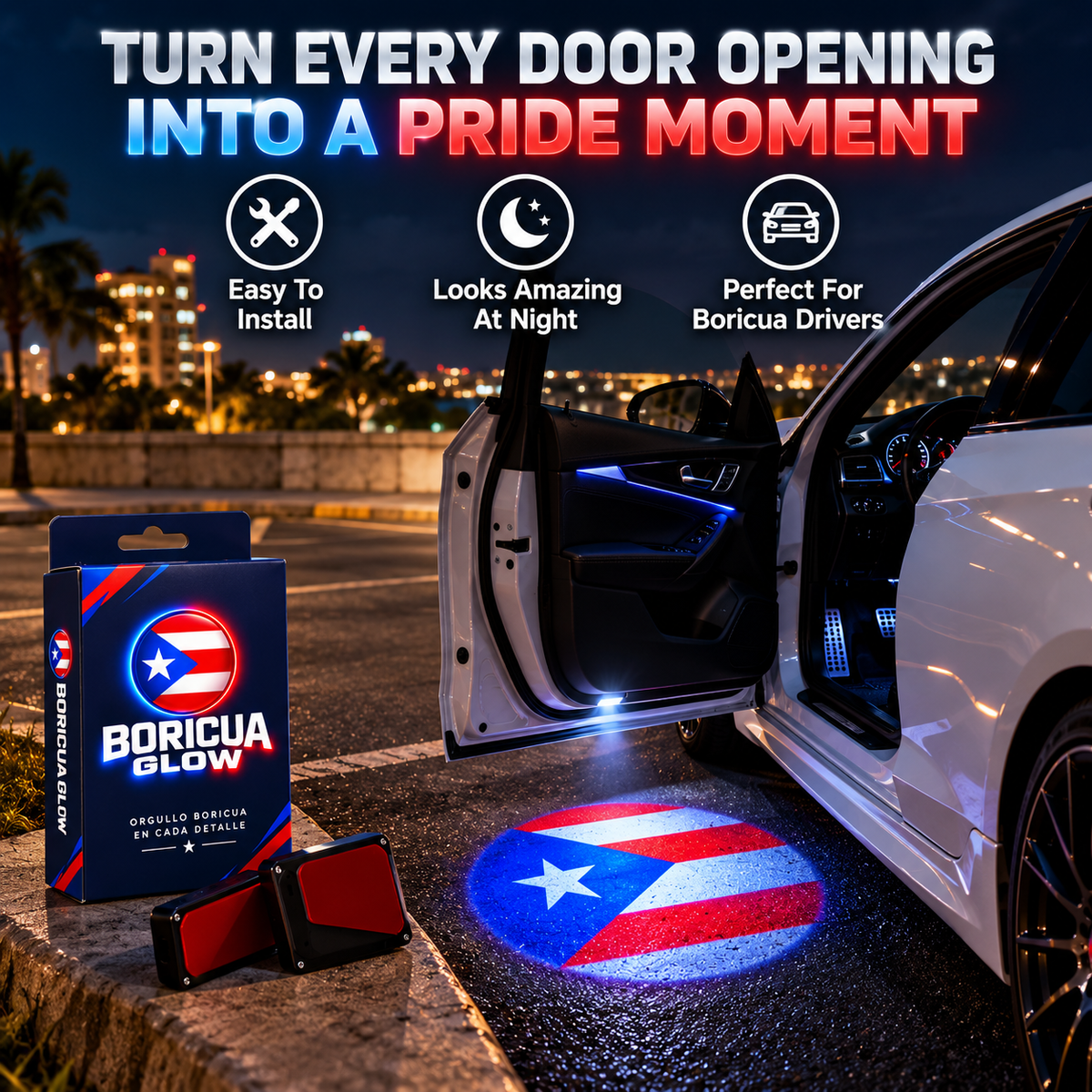 🎁 50% OFF Universal Flag Projection Door Light 🚘 Unique Car Upgrade Gift For Drivers