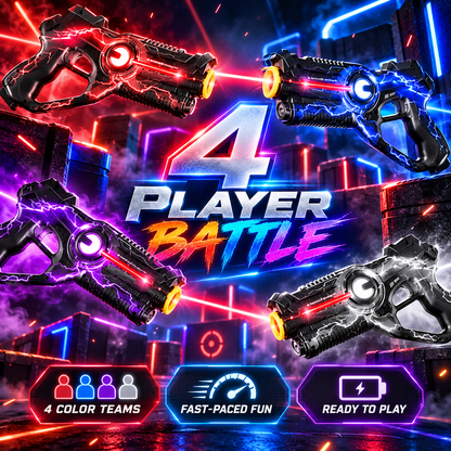 🔥 50% OFF Rechargeable Laser Tag Set 🚀 4 Player Battle Game For Family & Friends Indoor Fun