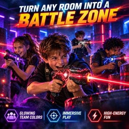 🔥 50% OFF Rechargeable Laser Tag Set 🚀 4 Player Battle Game For Family & Friends Indoor Fun
