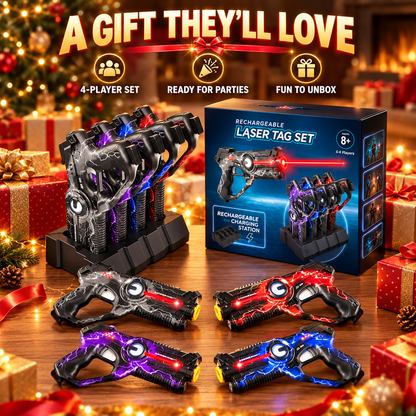 🔥 50% OFF Rechargeable Laser Tag Set 🚀 4 Player Battle Game For Family & Friends Indoor Fun