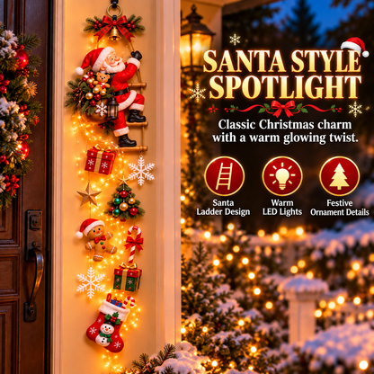 🎄 Light-Up Christmas Entryway Decor ✨ Snowman & Santa Hanging Door Light