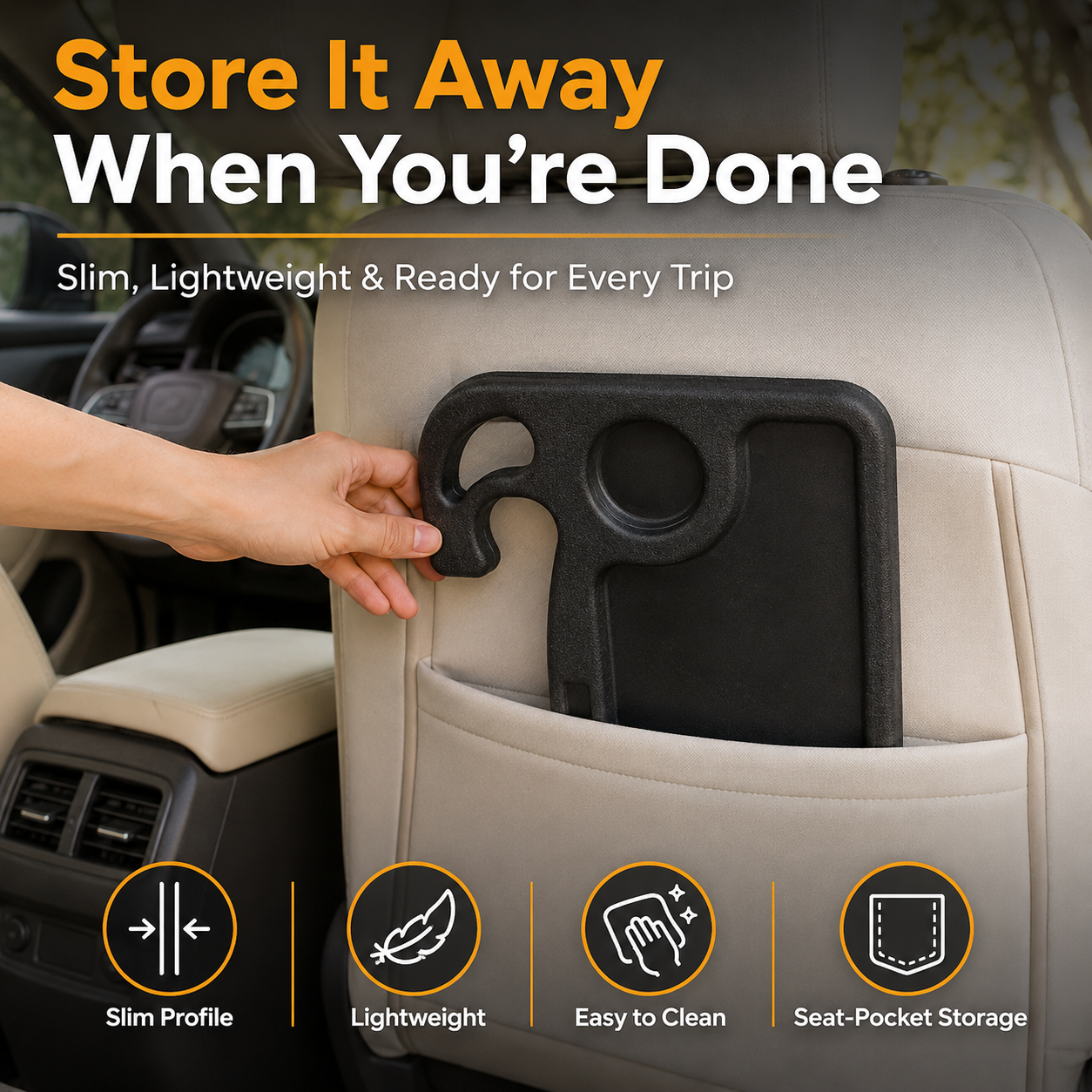🔥 50% OFF 2-in-1 Steering Wheel Tray 🚗 Work, Eat & Stay Organized On the Go
