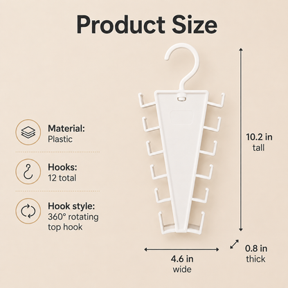 🔥 Last Day 50% OFF 12-Hook V-Shaped Closet Organizer ✨ Save Space & Organize More