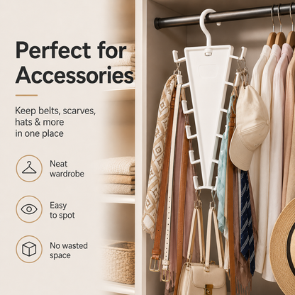 🔥 Last Day 50% OFF 12-Hook V-Shaped Closet Organizer ✨ Save Space & Organize More