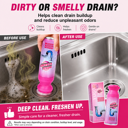 Household Safe Foam Mousse Drain Cleaner - Clog Remover, Deodorizer for Kitchen Drains and Sinks