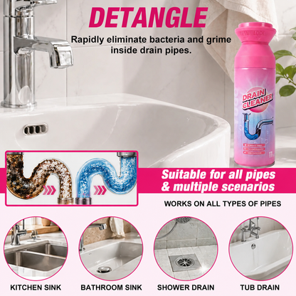 Household Safe Foam Mousse Drain Cleaner - Clog Remover, Deodorizer for Kitchen Drains and Sinks