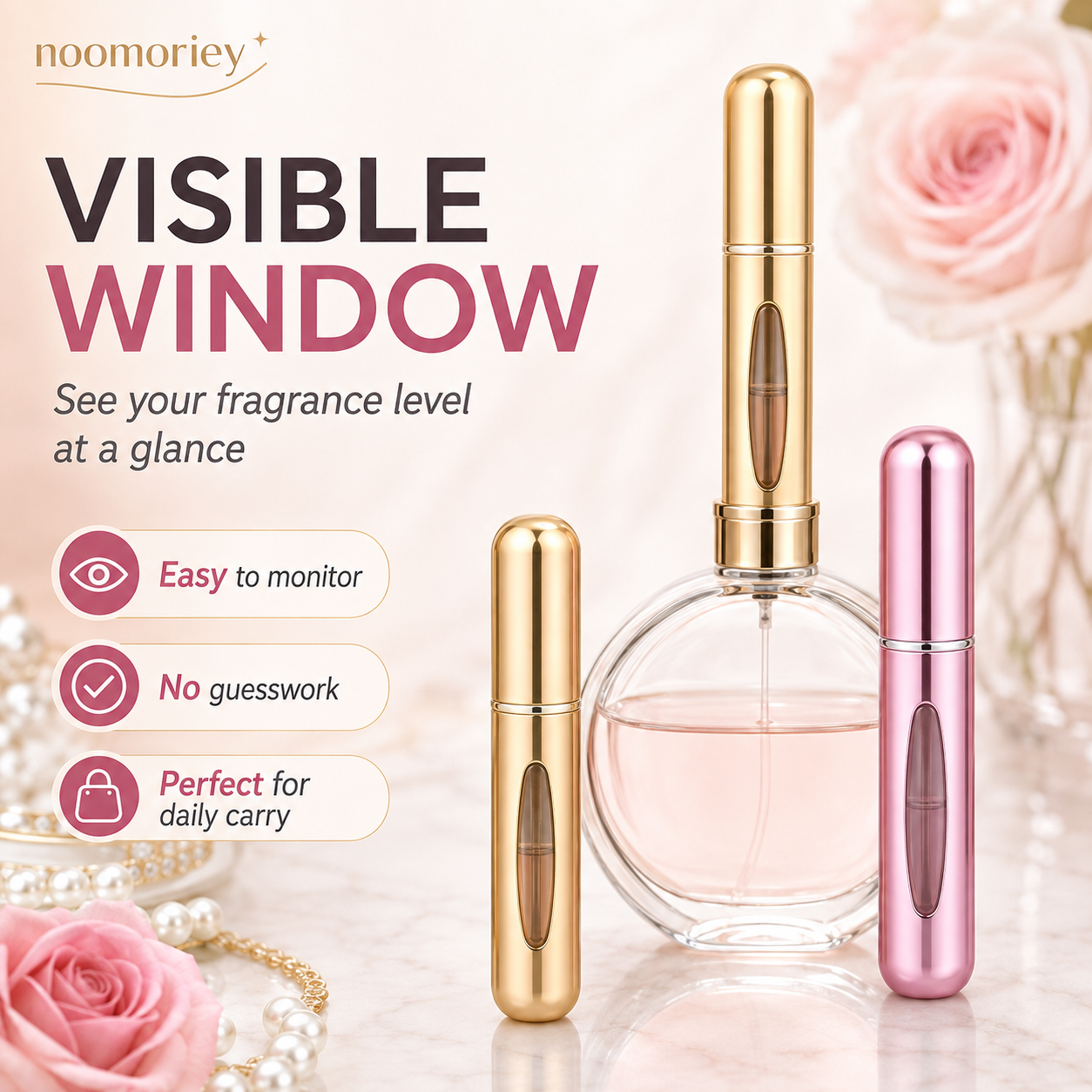 ✨ 4-Pack Refillable Perfume Atomizer Set – Leak-Proof Travel Spray Bottles