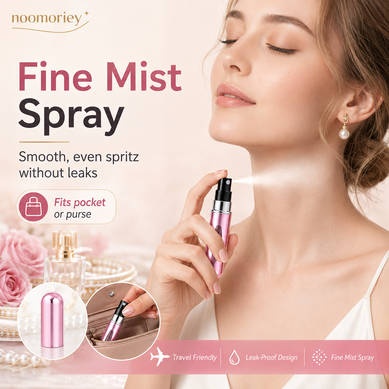 ✨ 4-Pack Refillable Perfume Atomizer Set – Leak-Proof Travel Spray Bottles