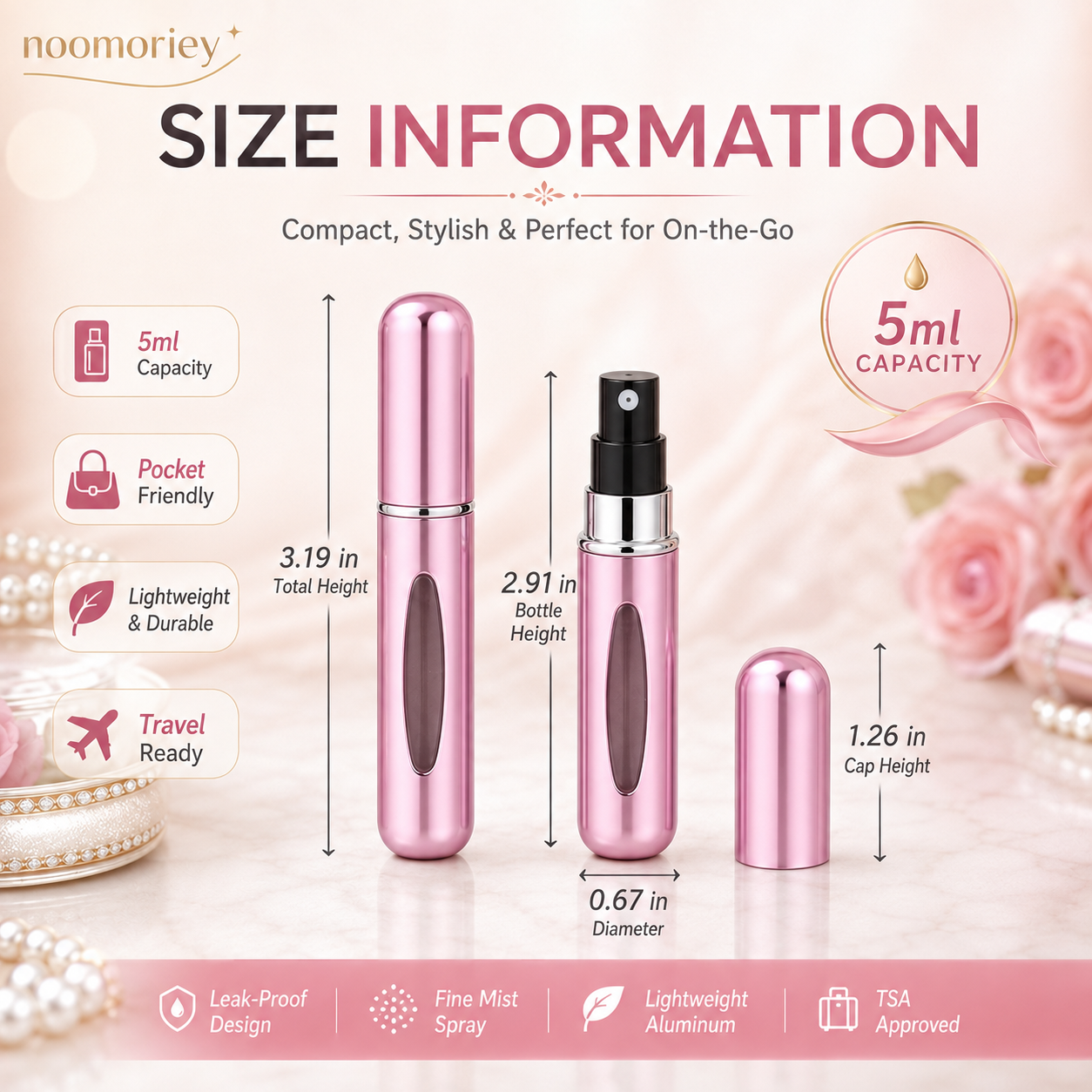 ✨ 4-Pack Refillable Perfume Atomizer Set – Leak-Proof Travel Spray Bottles