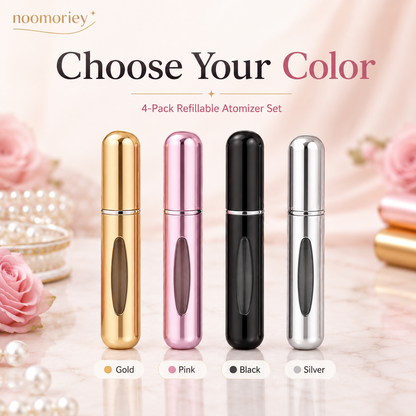 ✨ 4-Pack Refillable Perfume Atomizer Set – Leak-Proof Travel Spray Bottles