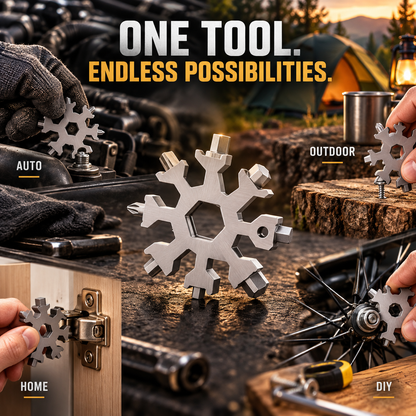 💥BUY 1 GET 1 FREE!🎁❄️ 18-in-1 Snowflake Multi-Tool – Portable Stainless Steel Survival Tool with Wrench, Screwdrivers & Bottle Opener 🛠️