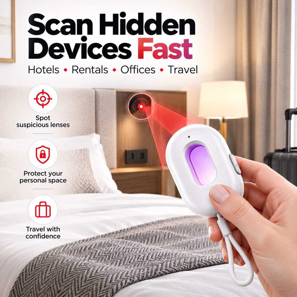 🔍 Compact Infrared Camera Detector – Protect Your Privacy Anywhere