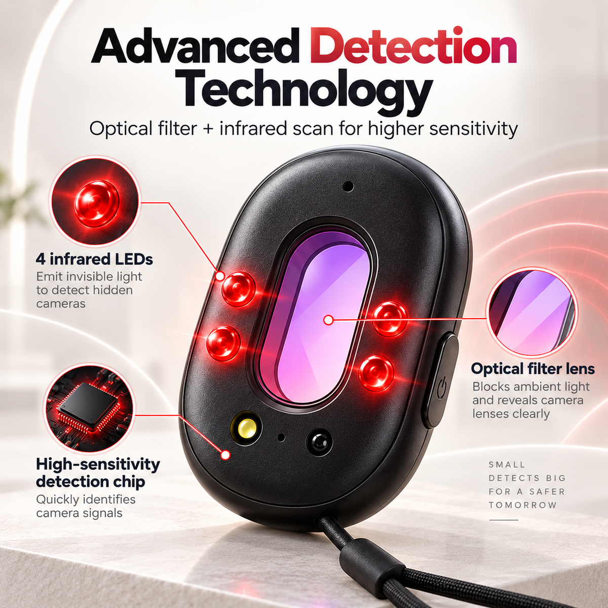 🔍 Compact Infrared Camera Detector – Protect Your Privacy Anywhere