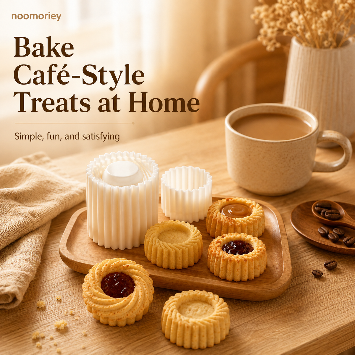 Sunflower-Patterned Round Hand-Press Mooncake Mold