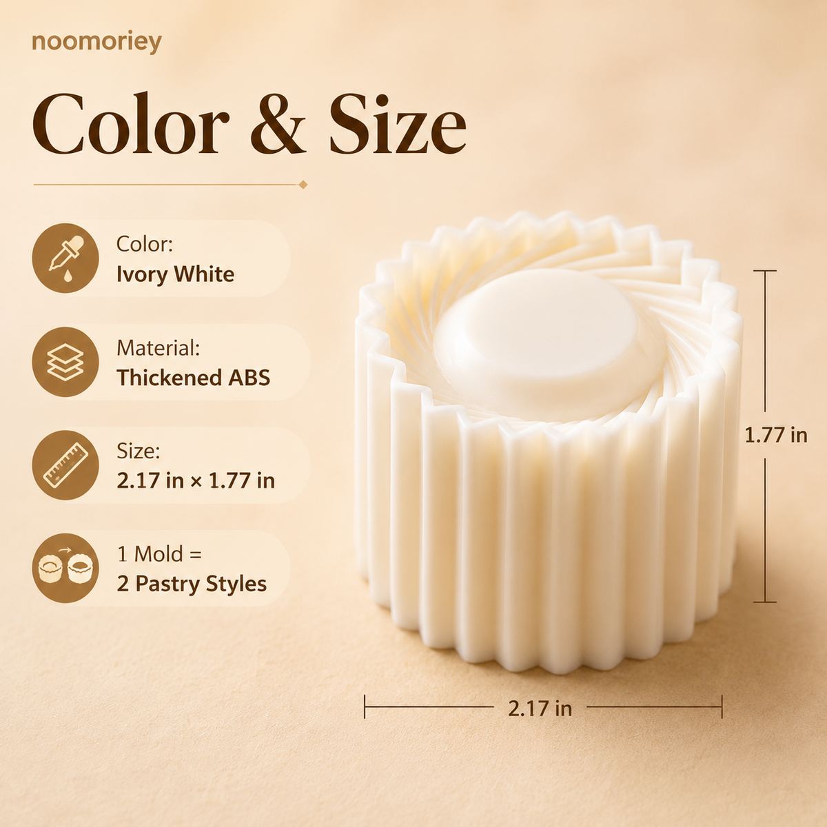 Sunflower-Patterned Round Hand-Press Mooncake Mold