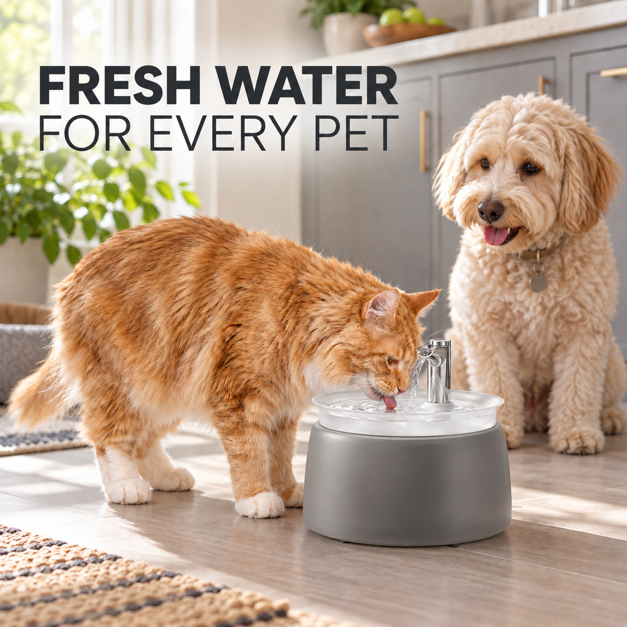 🐱Cat Water Fountain with Filter – Whisper-Quiet Wireless Pump for Fresh, Clean Water💧