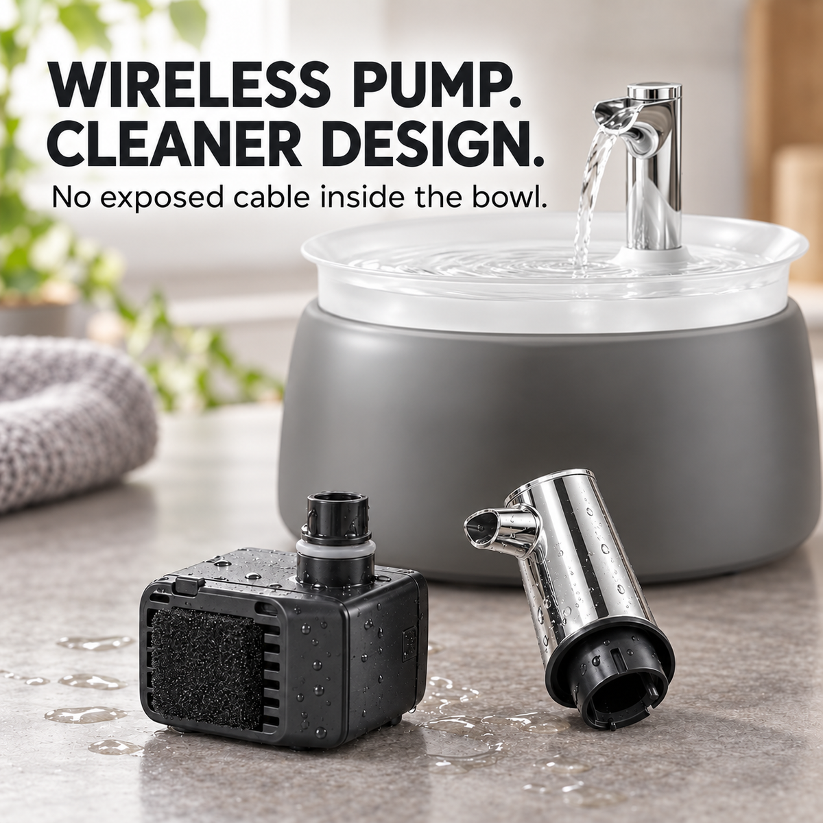 🐱Cat Water Fountain with Filter – Whisper-Quiet Wireless Pump for Fresh, Clean Water💧