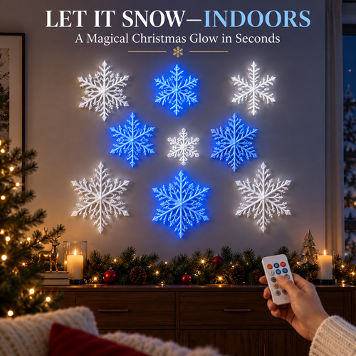 🔥 50% OFF ❄️ LED Snowflake Wall Lights – Magical Christmas Home Decor
