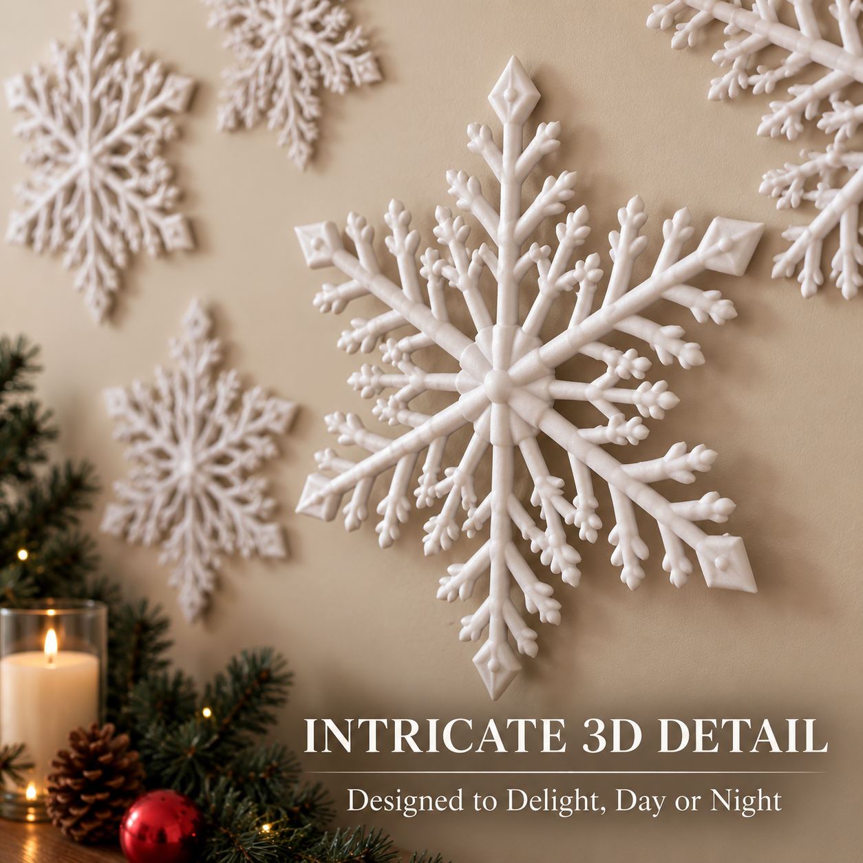 🔥 50% OFF ❄️ LED Snowflake Wall Lights – Magical Christmas Home Decor