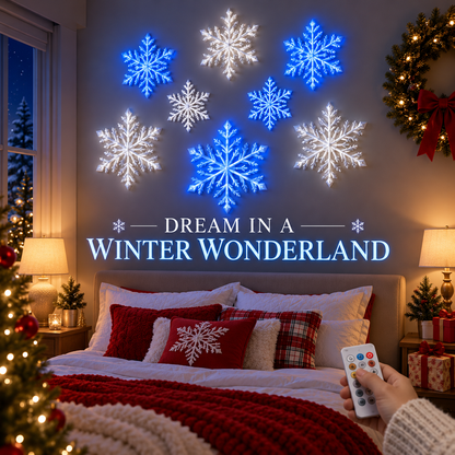 🔥 50% OFF ❄️ LED Snowflake Wall Lights – Magical Christmas Home Decor