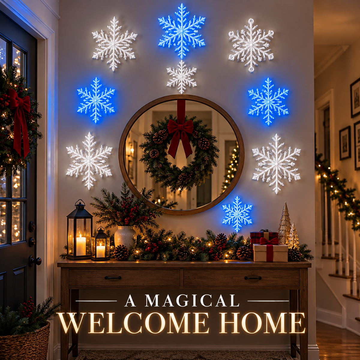 🔥 50% OFF ❄️ LED Snowflake Wall Lights – Magical Christmas Home Decor