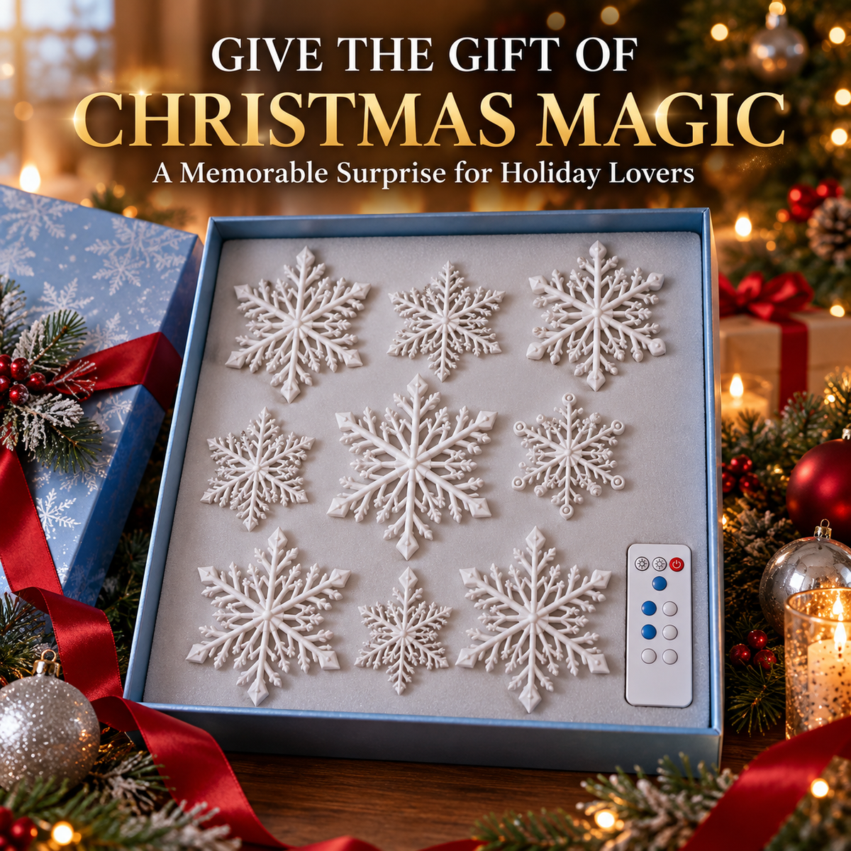 🔥 50% OFF ❄️ LED Snowflake Wall Lights – Magical Christmas Home Decor