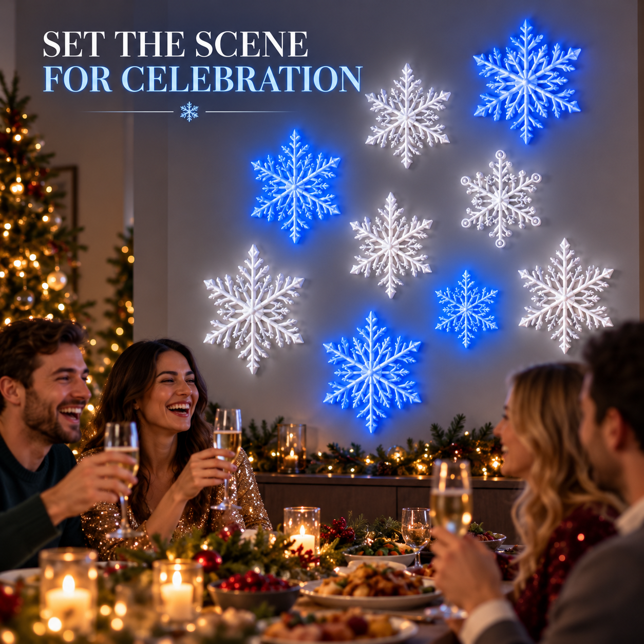 🔥 50% OFF ❄️ LED Snowflake Wall Lights – Magical Christmas Home Decor