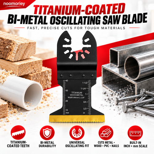⚡ 90×44mm Titanium-Coated Bi-Metal Oscillating Saw Blade – Heavy-Duty Multi-Tool Blade for Nails, Sheet Metal & Aluminum