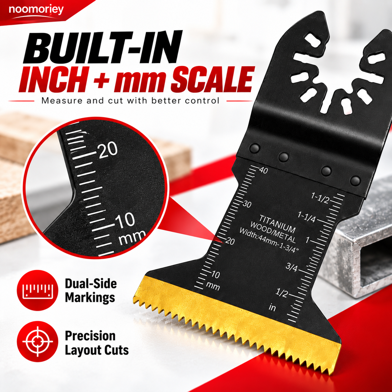 ⚡ 90×44mm Titanium-Coated Bi-Metal Oscillating Saw Blade – Heavy-Duty Multi-Tool Blade for Nails, Sheet Metal & Aluminum
