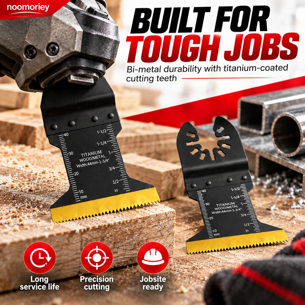 ⚡ 90×44mm Titanium-Coated Bi-Metal Oscillating Saw Blade – Heavy-Duty Multi-Tool Blade for Nails, Sheet Metal & Aluminum