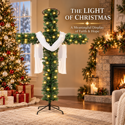 🎄 50% OFF 🙏 Lighted Christmas Cross – Meaningful Holiday Home Decor