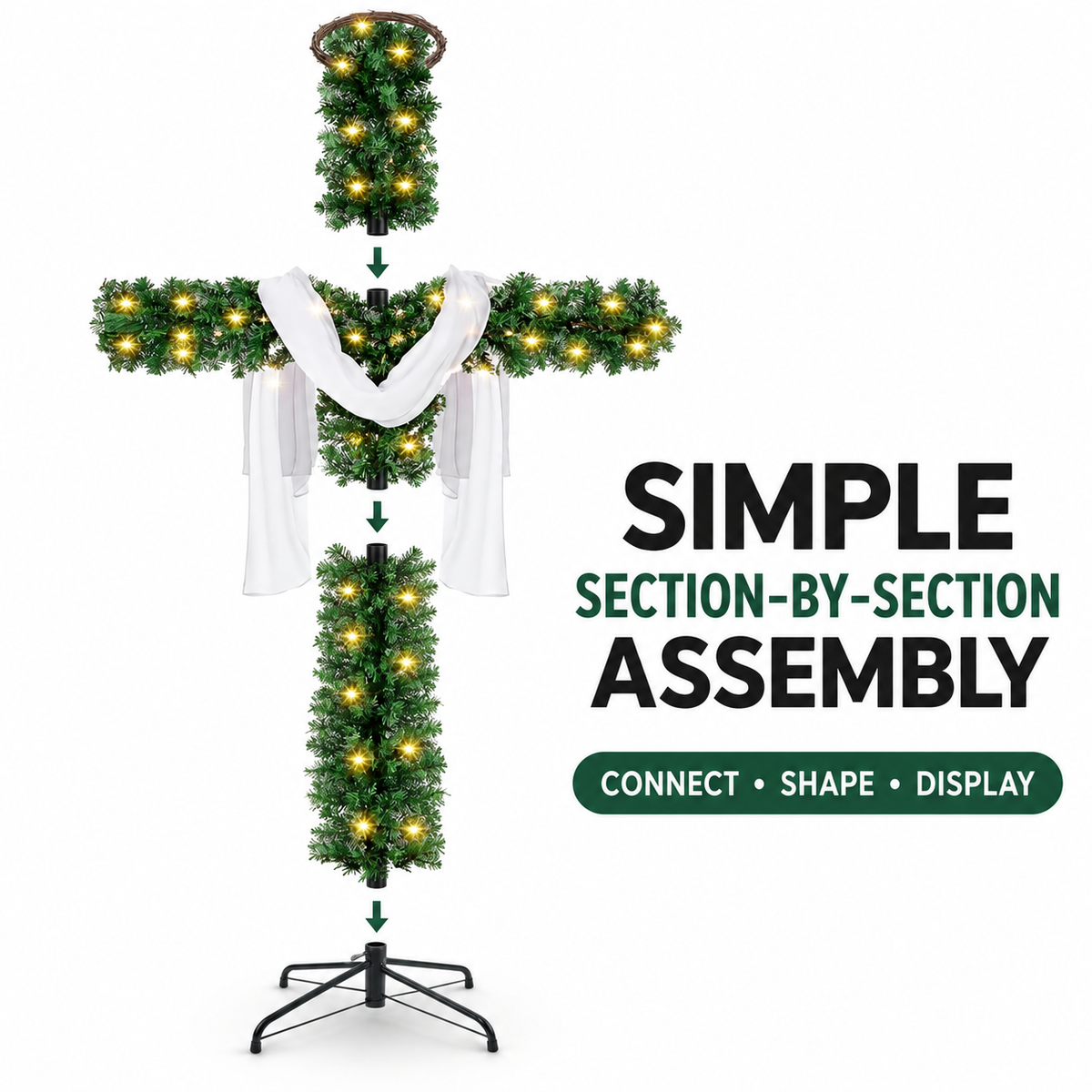 🎄 50% OFF 🙏 Lighted Christmas Cross – Meaningful Holiday Home Decor