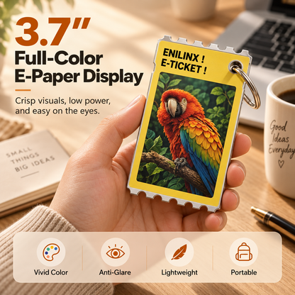 Smart Full-Color E-Paper Keychain Display